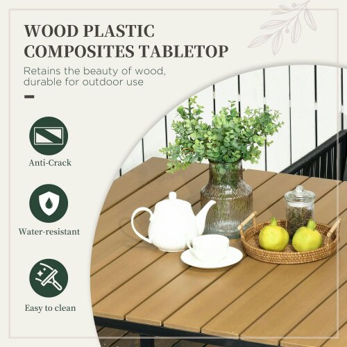 Wyld Haus Lilere Rattan Black 4 Seater Cube Garden Dining Set With Cushions And Rectangular Wood Grain Table