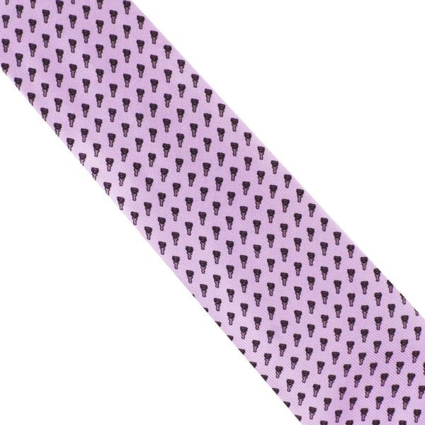 Dunhill luxurious mulberry silk tie in an attache lock repeat pattern