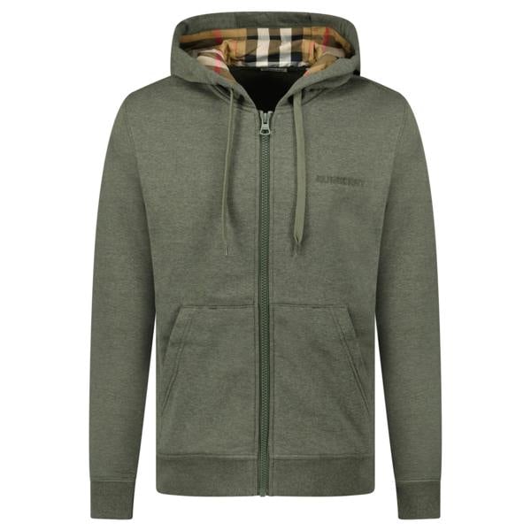 Burberry 'Hove' Check Hoodie Khaki - chancefashionco
