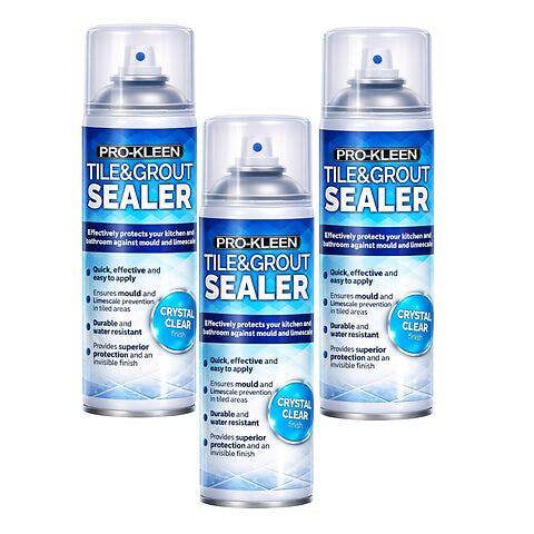 ProKleen Pro-Kleen Tile & Grout Sealer 400ml x3 - Waterproof Protection Against Mould, Mildew & Limescale - Seals & Protects