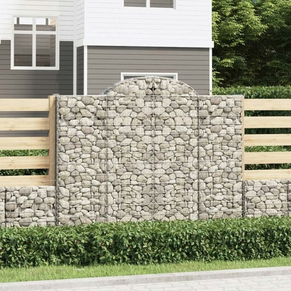 Berkfield Arched Gabion Baskets 15 pcs 200x50x160/180 cm Galvanised Iron