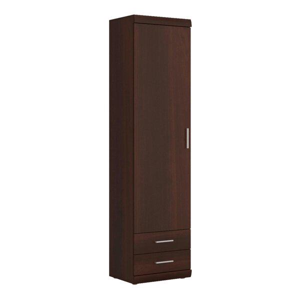 Wyld Haus Sonderborg Dark Mahogany Tall Narrow Cabinet 1 Door 2 Drawers