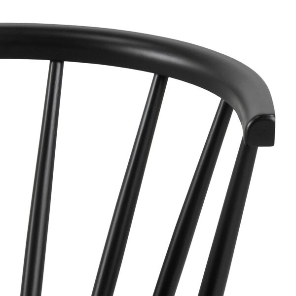 Wyld Haus Set of 2 Black Wooden Dining Chairs Modern Slatted Back