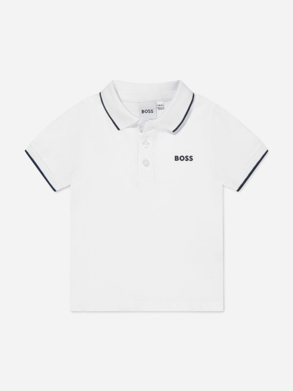 BOSS Baby Boys Logo Polo Shirt in White