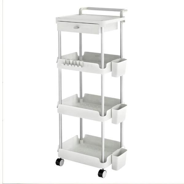 Levede 4 Tier Storage Trolley Cart on Wheels Kitchen Laundry Narrow Space Rack