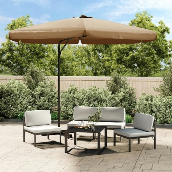 Berkfield Outdoor Parasol with Steel Pole 300 cm Taupe