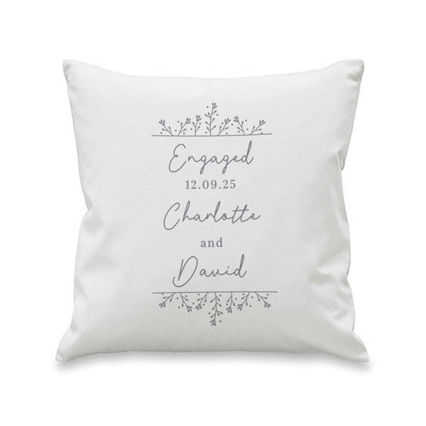 Personalised Memento Company Personalised Grey Floral Cushion