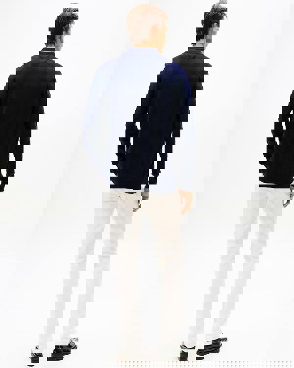 Tommy Hilfiger Pima Organic Cotton Cashmere Mens Long Sleeve Polo - Desert Sky