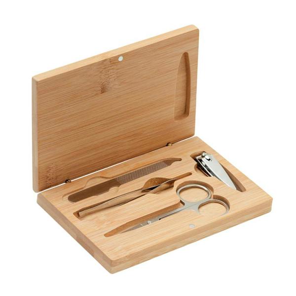 MidOcean Sewa Bamboo Manicure Set - Wood/Silver - 