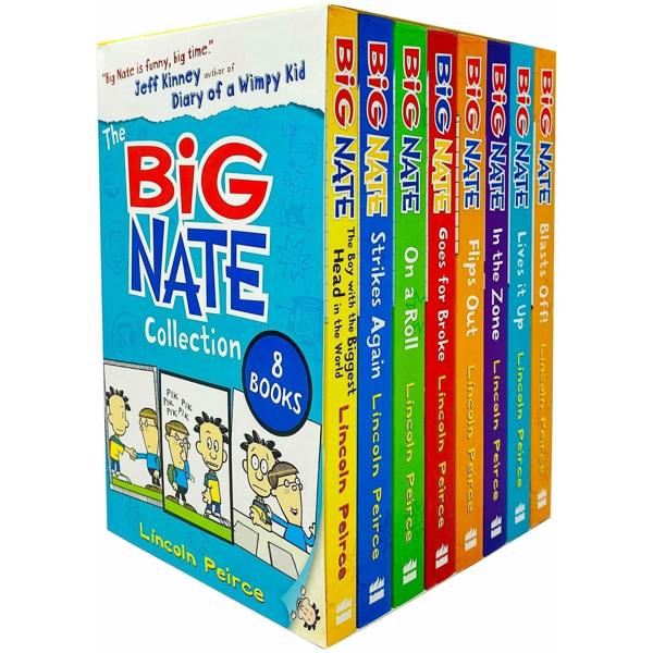 Big Nate Series 8 Books Collection Box Set by Lincoln Peirce – Strikes Again, On a Roll & Funny School Adventure Collection for Kids