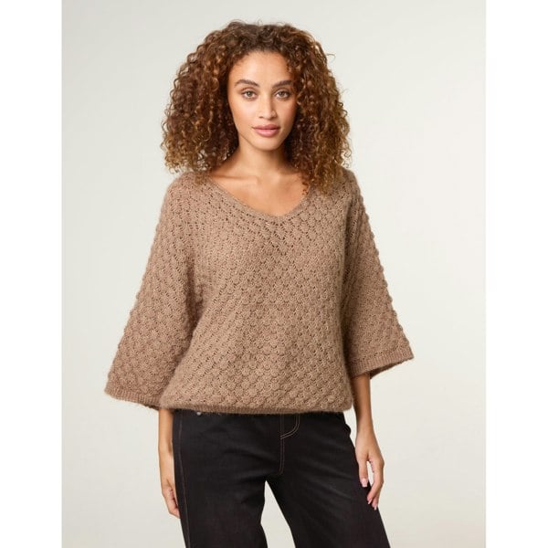 Blue Vanilla Pointelle Knit Batwing Jumper