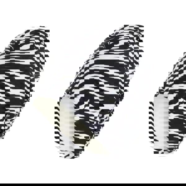 Zebra stripe fabric swim cap with fleece-lined beanie hat