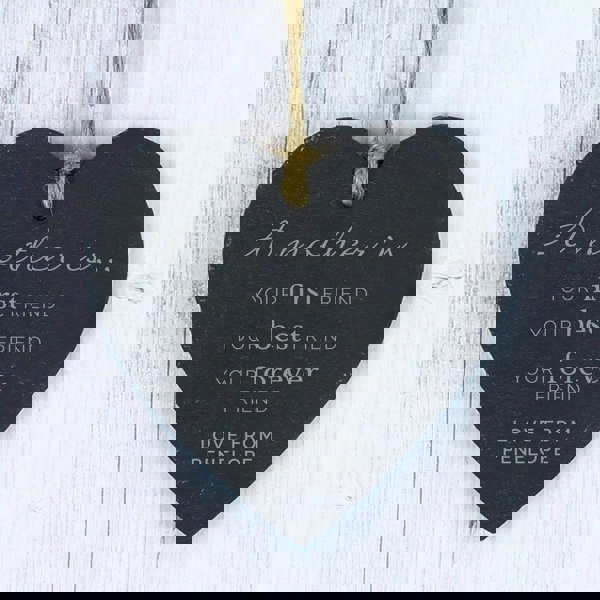 Personalised Memento Company Personalised 'A Mother Is' Slate Heart Decoration