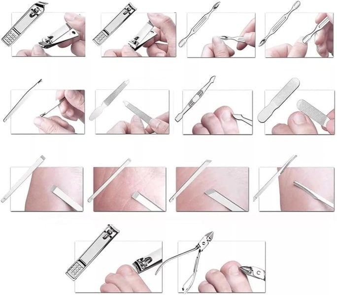 Dragodirect 19-Piece Stainless Steel Manicure and Pedicure Kit Professional Grooming
