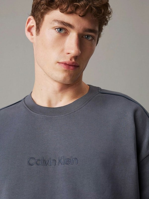 Calvin Klein COTTON FLEECE Mens Sweatshirt Turbulence / Ink