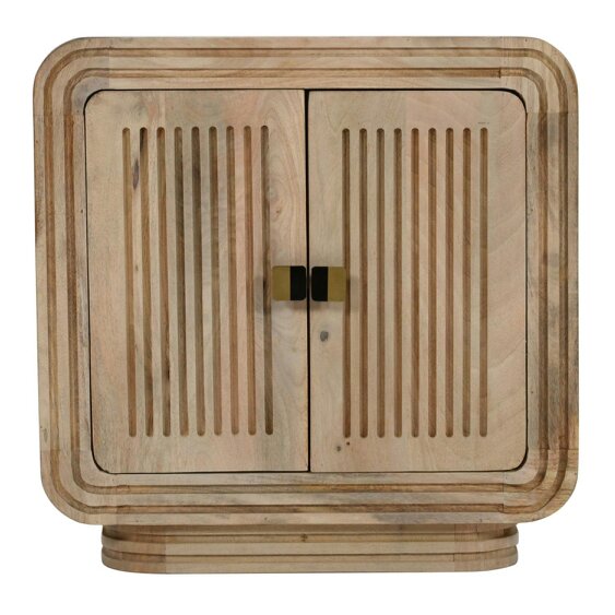 Wyld Haus Arizona Carved Natural Mango Wood 2 Door Cabinet