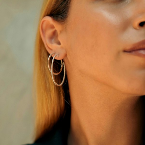 Spero London Sterling Silver Stud Hoop Earring