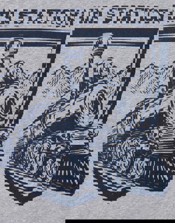 Yellowstone Mens Grey Train Station Short Sleeved T-Shirt