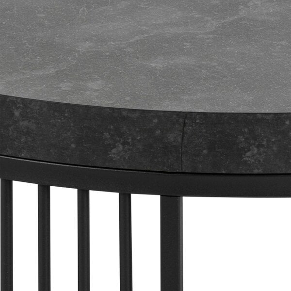 Wyld Haus Dublin Black Marble Effect Round Coffee Table with Black Steel Base