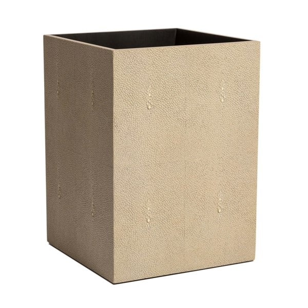 POSH TRADING COMPANY Chelsea Waste Basket - Shagreen Natural