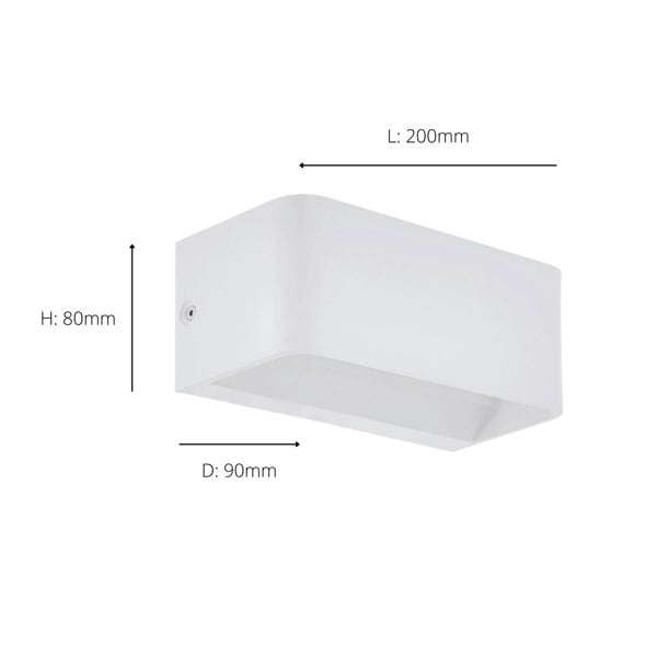 EGLO Sania 4 LED White Cube Aluminium Wall Light