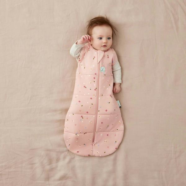 Organic Winter Cocoon Swaddle Sleeping Bag - Pink Daisies - 2.5 TOG