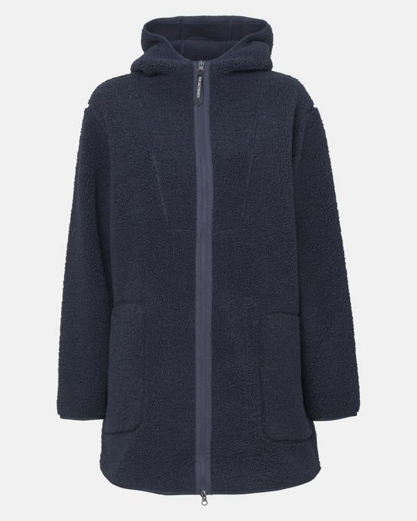 Ilse Jacobsen Bonded Pile Womens Hooded Jacket - Dark Indigo 660