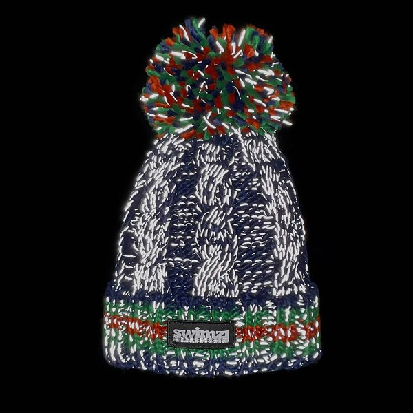 SuperBobble Cable Knit Beanie Bobble Hat - Navy