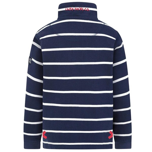 Lazy Jacks LJ51C - Boys 1/4 Zip Striped Sweatshirt - Marine