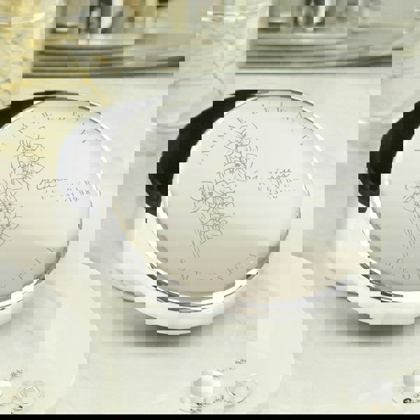 Personalised Memento Company Personalised December Birth Flower Round Trinket Box