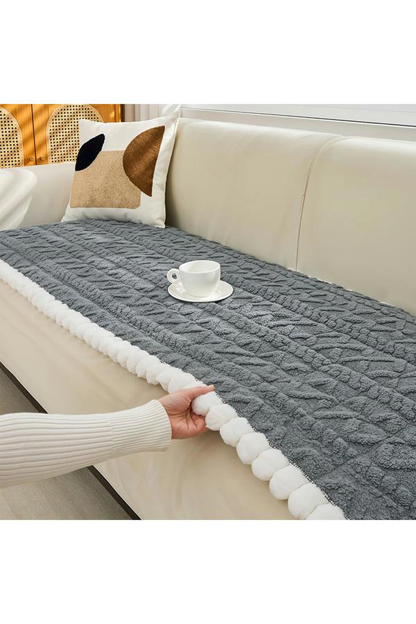 Living and Home Soft & Non-slip Plush Sofa Cover