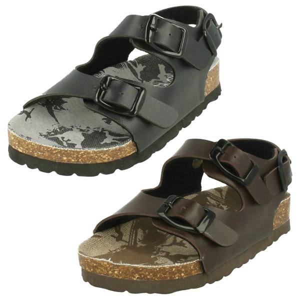 JC Dees Boys JCDees Flat Footbed 2 Buckle Strap Mule Sandal