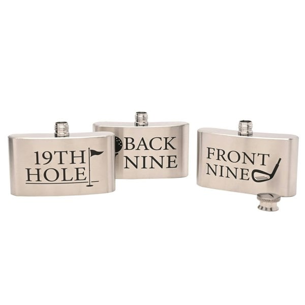 Diletto Gifts 19th Hole Golfer's Flask, Drinking Beverage Travel Barware Accessories19th Hole Golfer's Flask