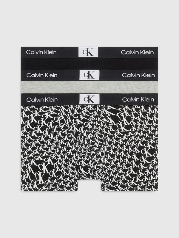 Calvin Klein 3 Pack Mens Trunks Black/Grey