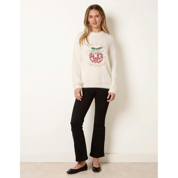 Blue Vanilla Festive Deck The Halls Sequin Jumper