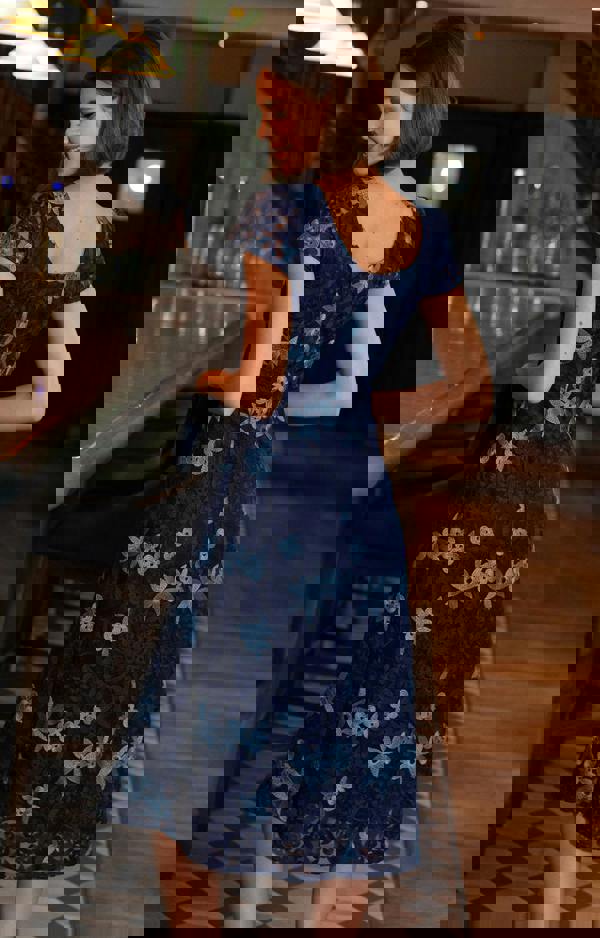 Alie Street London Charlotte Lace Dress - Midnight Blue