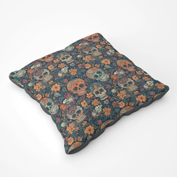 Warren Reed Dia De Los Muertos Skulls Floor Cushion