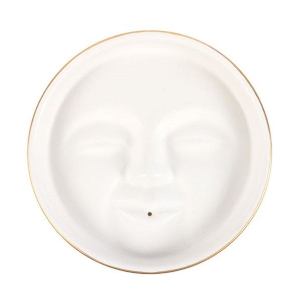 Serano White Moon Face Incense Stick Holder