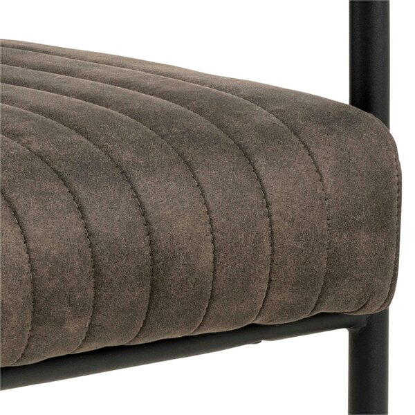 Wyld Haus Set of 2 Grey Upholstered Helsinki Dining Chair Ribbed Back