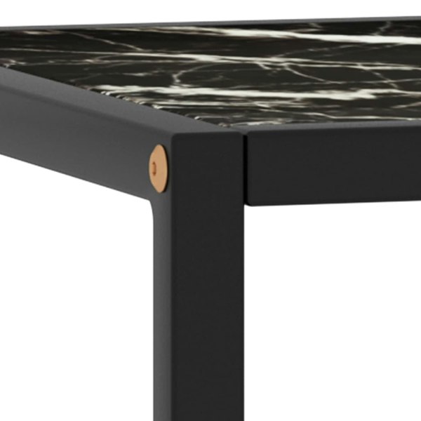 Berkfield Coffee Table Black with Black Marble Glass 90x90x50 cm