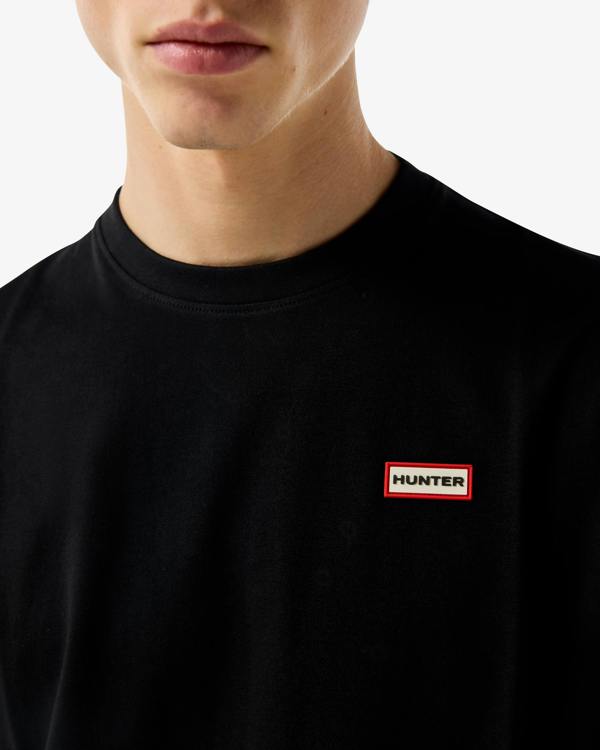 Hunter Red Label Essentials Mens Logo T-Shirt - Black | CHO | Designer Mens Short Sleeve T-Shirts