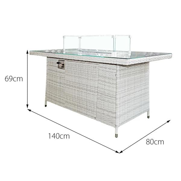 malta rattan 10 seat firepit u shape sofa set in sandy white with deep purple cushions