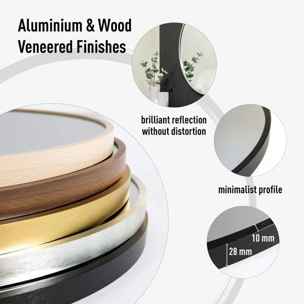 Nielsen Jaron Round Aluminium Wall Mirror - Silver