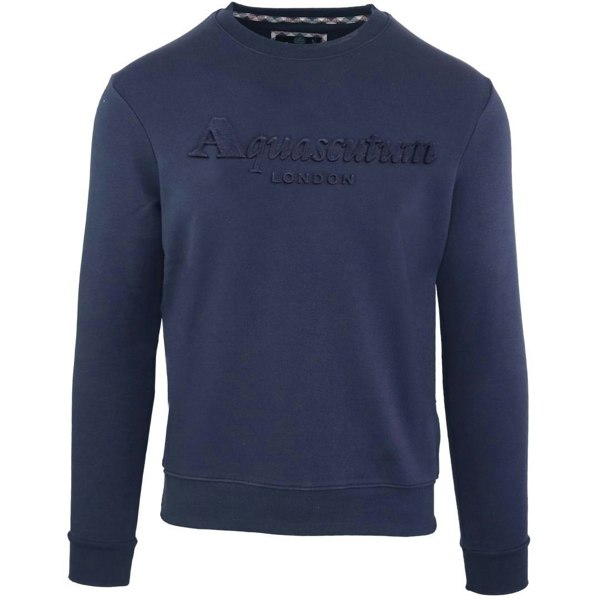 Aquascutum Embossed Brand Logo Sweatshirt - Navy