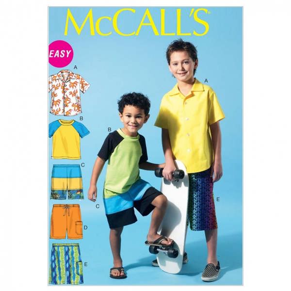 McCalls 6548 Paper Sewing Pattern – Kids' & Teens' Shirt, Shorts & Top, Easy