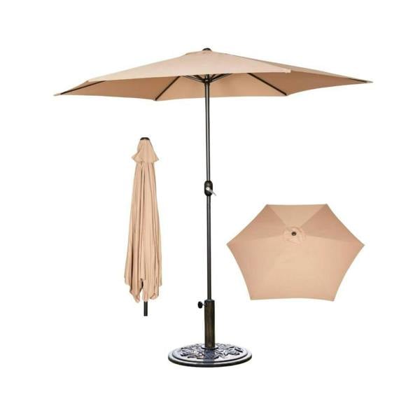 Samuel Alexander 2.7m Havana Garden Patio Parasol with Crank Handle in Beige with 9kg Base Included