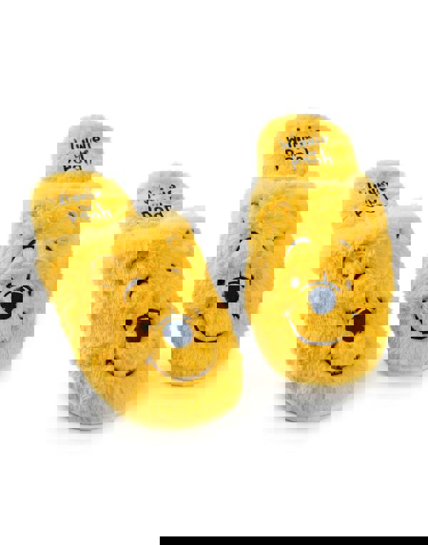 Winnie the Pooh Womens Yellow Embroidered Face Mule Slippers