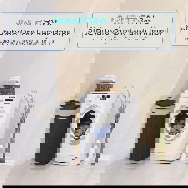 MANTRARAJ 58L Bamboo Laundry Basket Triangle Foldable Storage Hamper With Removable Cover and Lid Black