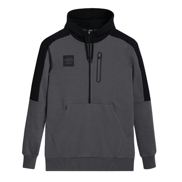 Umbro Mens Terrace Half Zip Hoodie - Castle Rock/Black
