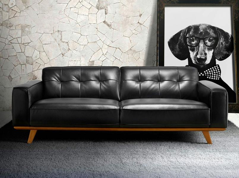 Angel Cerdá Chester sofa in black leather 6030/6031